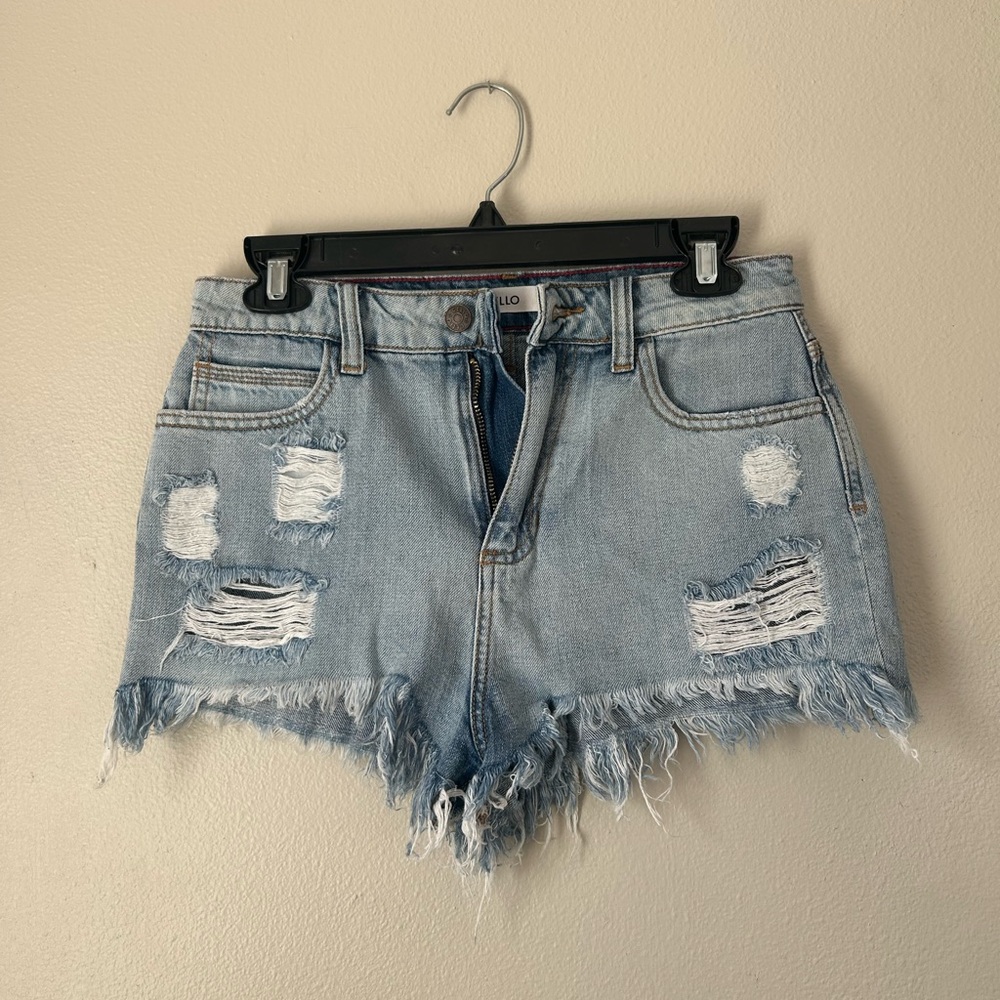 Cello Light Blue Distressed Denim Cutoff Shorts